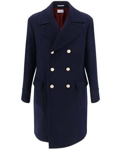 Brunello Cucinelli Giacca blu in lana e cashmere aw20