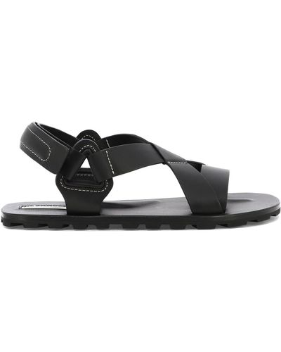 Jil Sander Black Strap Sabot Loafers