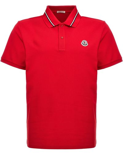 Moncler Logo Patch Polo Shirt - Red