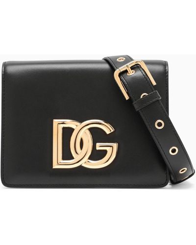 Dolce & Gabbana Dolce & Gabbana Black Logo Plaque Cross Body Bag - Zwart