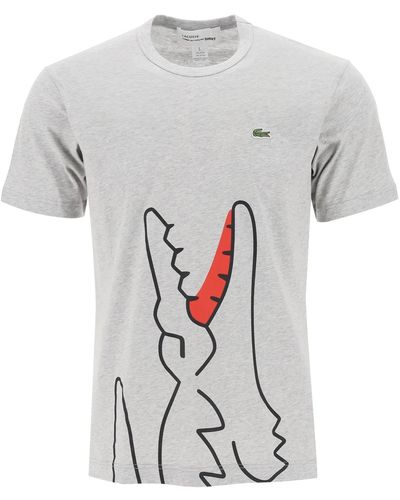 Comme des Garçons Comme des Garcons -Shirts X Lacoste T -Shirt mit Grafikdruck - Weiß