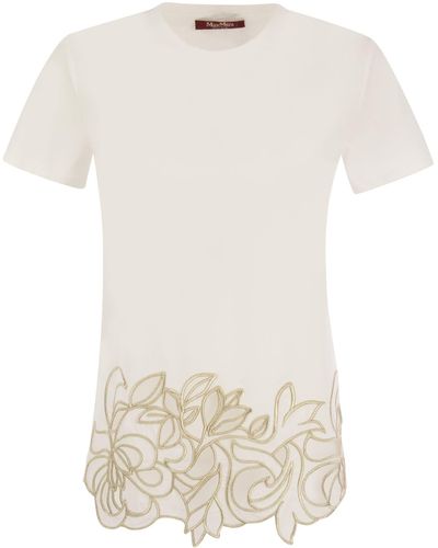 Max Mara Studio Vetta Cotton Jersey T Shirt - Weiß