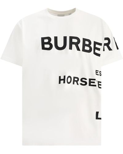 Burberry Oversized-T-Shirt aus Baumwoll-Jersey mit Logoprint - Weiß