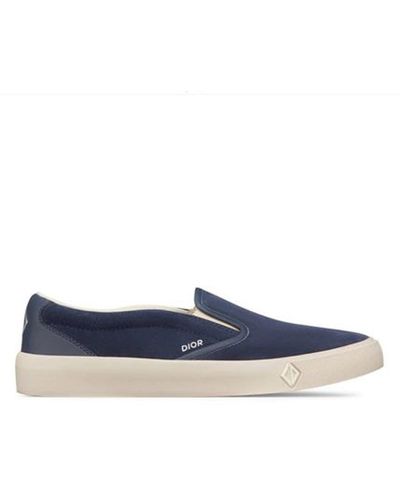 Dior Leather Slip-on Sneakers - Blue