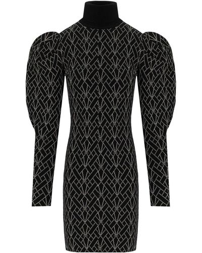 Elisabetta Franchi And Monogram Knitted Dress - Black
