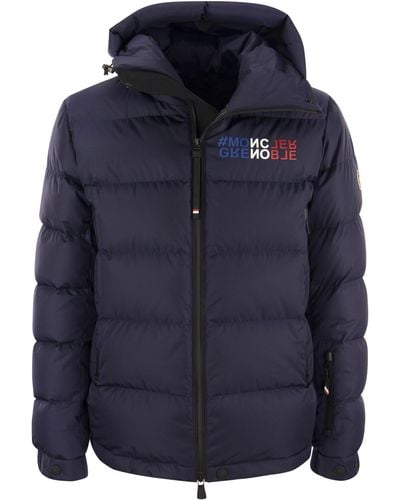 3 MONCLER GRENOBLE Isorno Short Down Jacket With Hood - Blue