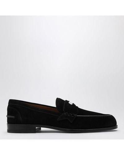 Christian Louboutin Suede Penny Loafer - Black