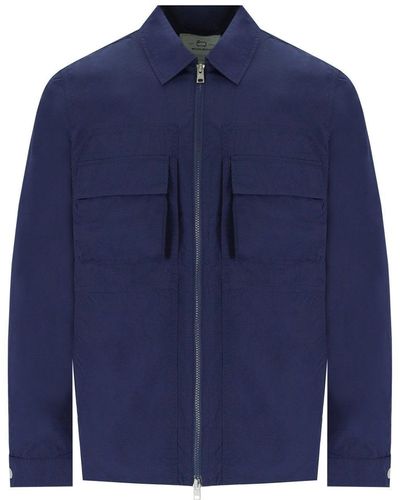 Woolrich Crinkle Shirt-Style Jacket - Blue