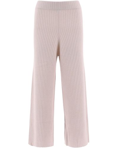 Allude Ribbed Pants - Pink