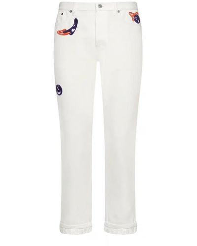 Dior Kenny Scharf Patches Jeans - Blanc