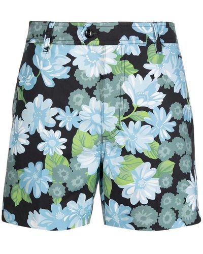 Tom Ford Shorts imprimés de fleurs - Bleu
