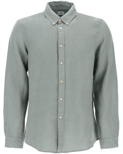 PS by Paul Smith Linen Button-Down Shirt For - Gray