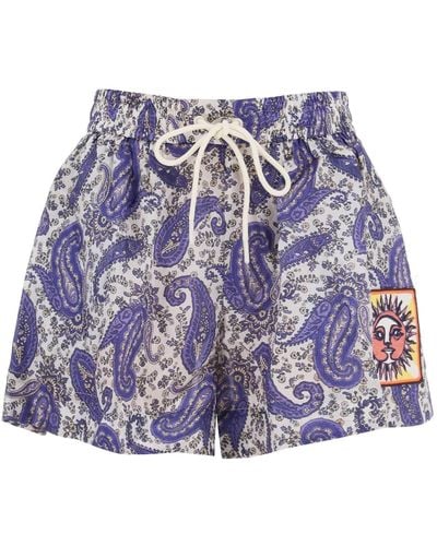 Zimmermann Devi pantalones cortos de seda relajados - Morado