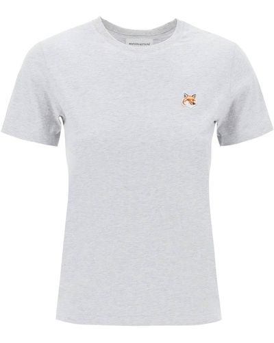 Maison Kitsuné Fox Head Crew Neck T -shirt - Wit