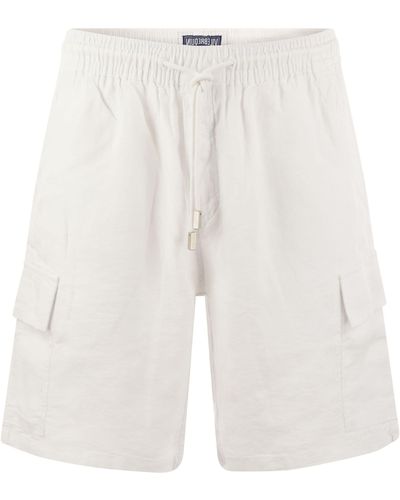 Vilebrequin Leinen Cargo Bermuda Shorts - Weiß