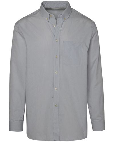 Saint Laurent Cassandre Camisa de dos tonos - Gris