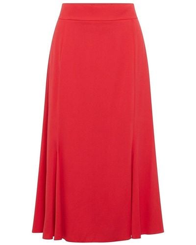 Dolce & Gabbana Balled Silk Blend Midi falda - Rojo