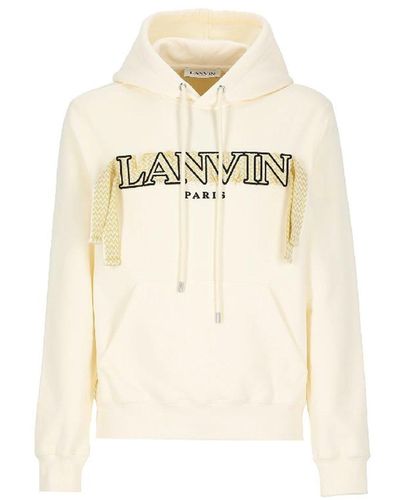 Lanvin Sweatshirt mit Logo aus Baumwolle - Natur