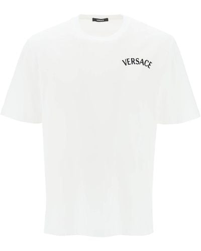 Versace Milano Stamp Crew Neck T-shirt - Blanc