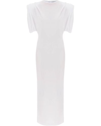 Wardrobe NYC Kleiderschrank.nyc Midi -Scheidekleid mit strukturierten Schultern - Weiß