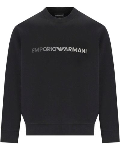 Emporio Armani Zeichnen Sie schwarzes Sweatshirt