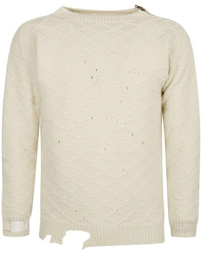Maison Margiela Pull en laine tricoté - Blanc