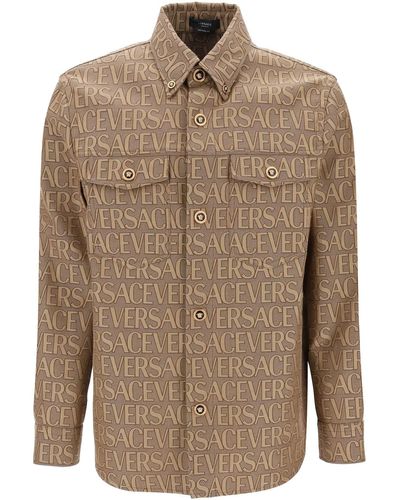 Versace Allover Overshirtjacke - Marrón