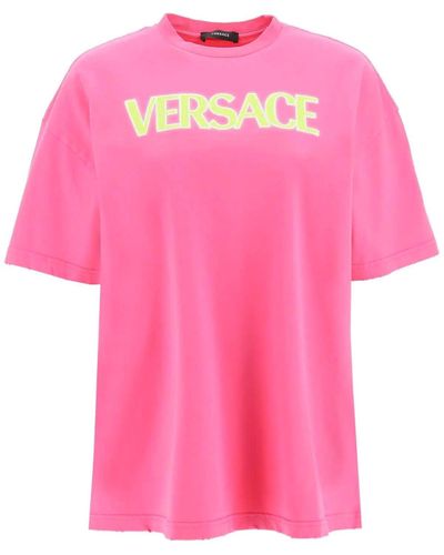 Versace Katoenlogo Top - Roze