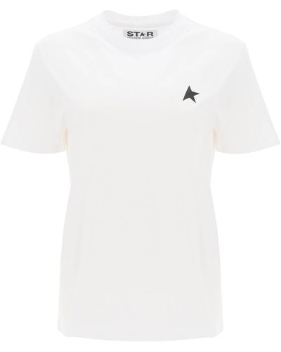 Golden Goose Golden Gans reguläres T -Shirt mit Sternlogo - Blanc