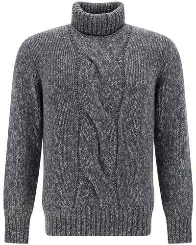 Brunello Cucinelli High Neck Sweater - Grijs