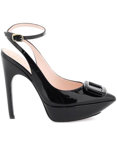 Roger Vivier Patent Leder viv 'Choc Slingback Pumps - Noir