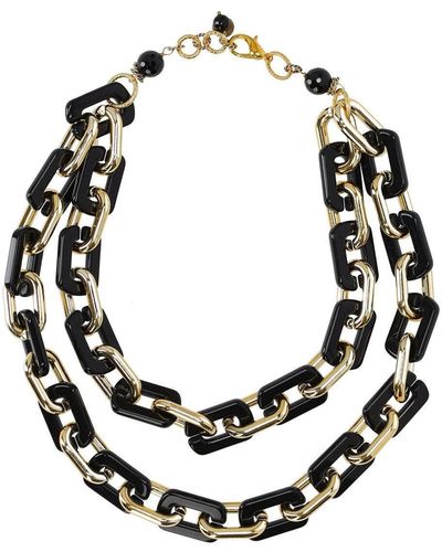 Almala Àlmala Gold Acetat schwarze Halskette