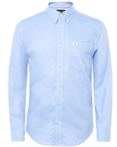 Fred Perry M7550 146 Oxford Blauw Casual Overhemd