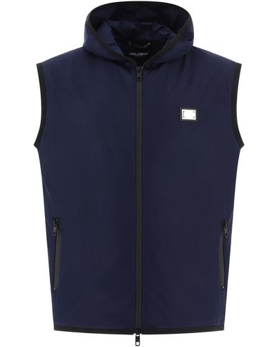 Dolce & Gabbana Hooded Sports Vest - Blue