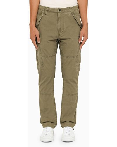 Polo Ralph Lauren Olive Cotton Cargo Trousers - Groen