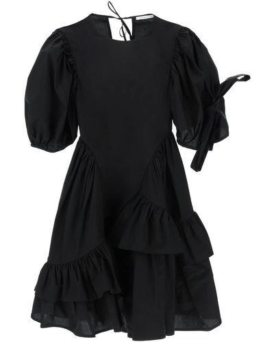 Cecilie Bahnsen 'Danita' Poplin Cotton Dress - Negro