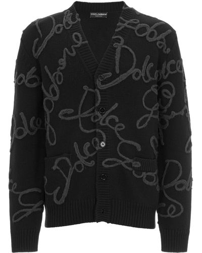 Dolce & Gabbana Cárdigan bordado de - Negro