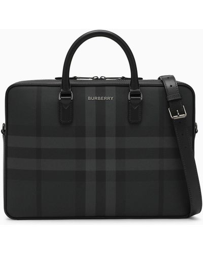 Burberry Ainsworth Slim Charcoal Briefcase - Black