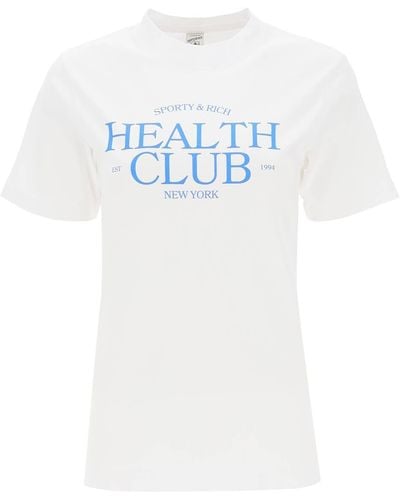 Sporty & Rich 'sr Health Club' T -shirt - Wit