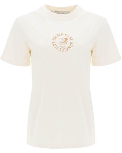 Golden Goose Runners Club Print reguläres T -Shirt - Weiß