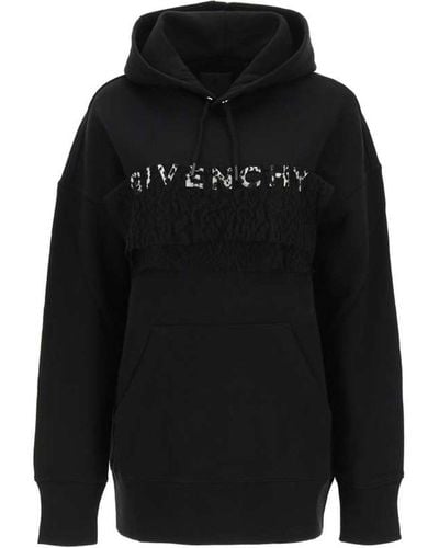 Givenchy Logo Sweatshirt mit Kapuze - Schwarz