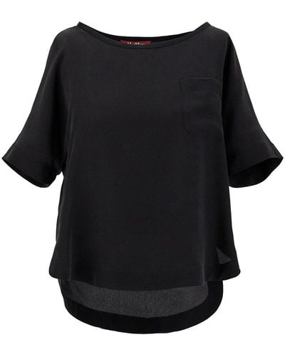 Max Mara Studio Egeo Silk T-shirt - Black