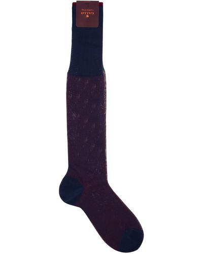 Gallo Long Cotton Socks - Blue