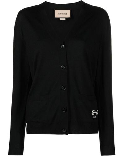 Gucci Woll -Strickjacke - Schwarz