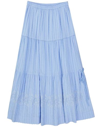 See By Chloé Cotton Midi Skirt - Blue