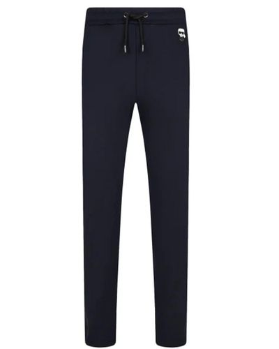Karl Lagerfeld Cotton Logo Sweatpants - Blauw