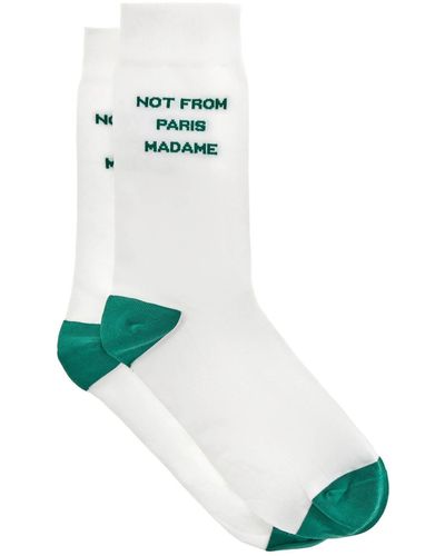 Drole de Monsieur 'la Chausette Slogan' Socken - Blauw