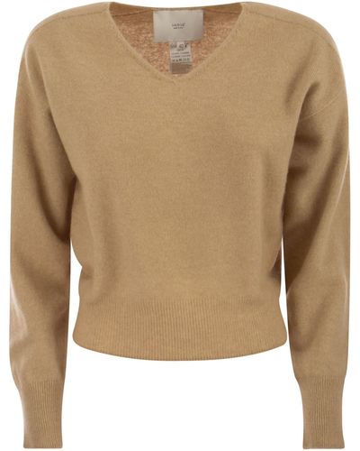 Vanisé Francy Cashmere V Neck Sweater - Naturel