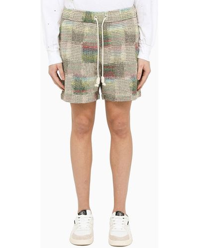 Palm Angels Multicoloured Cotton Bermuda Shorts - Natural