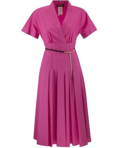 Max Mara Studio Alatri - Crossed Poplin Dress - Purple